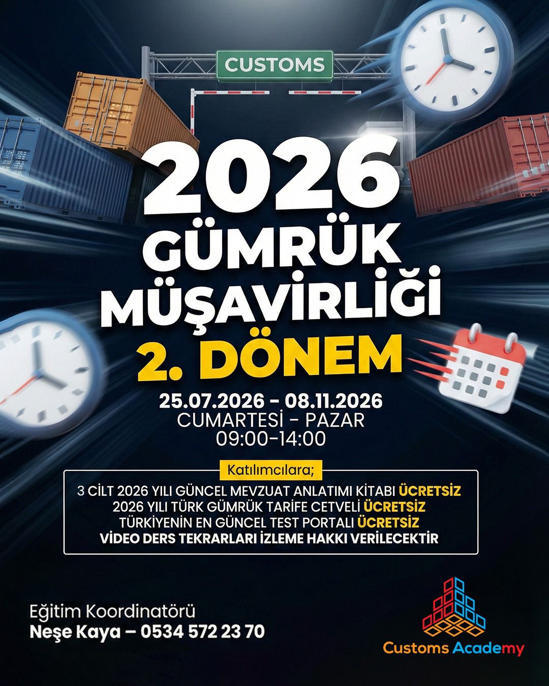 Gümrük Müşavirliği Yüz Yüze Kursu 2026 2. Dönem