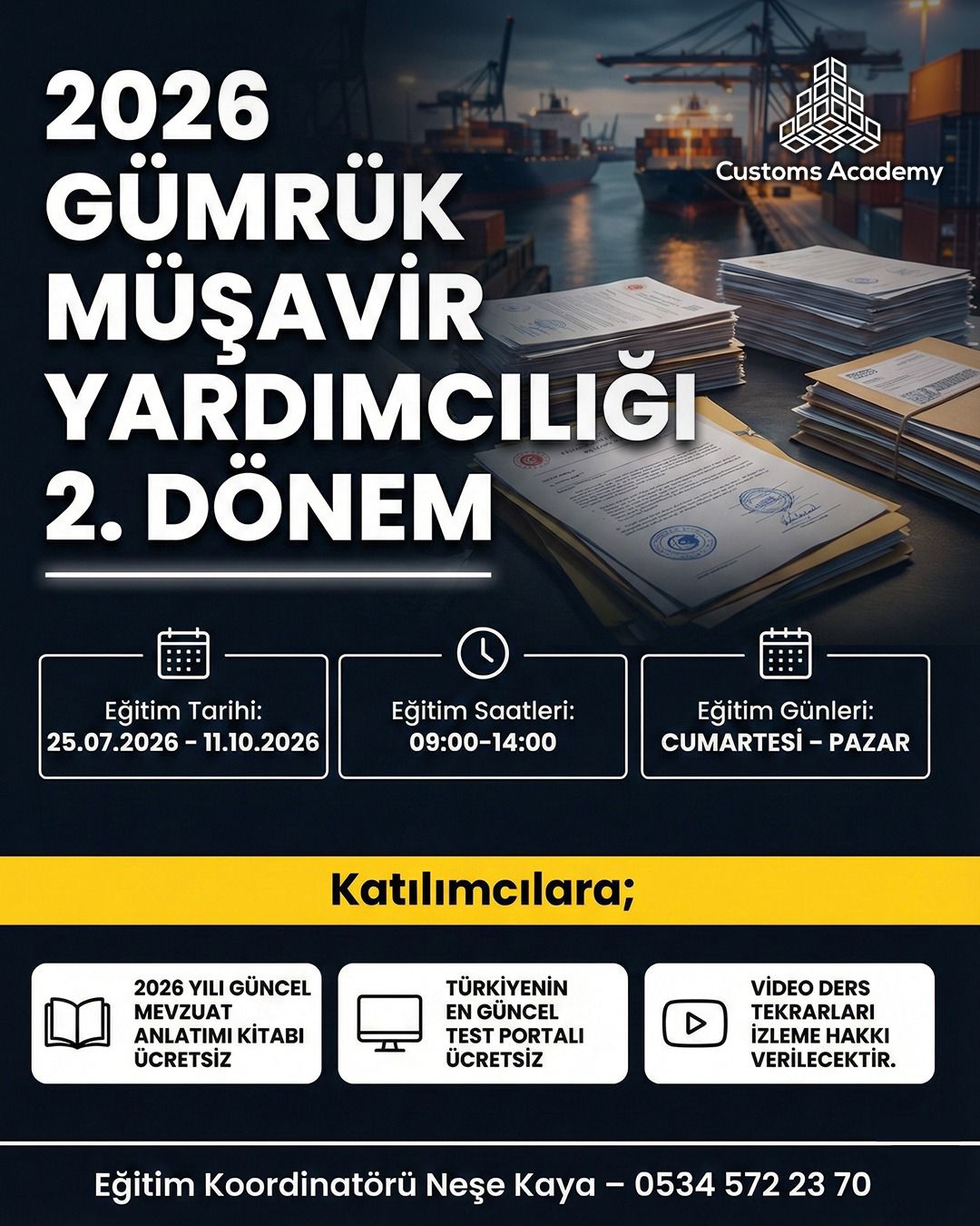 Gümrük Müşavir Yardımcılığı Yüz Yüze Kursu 2026 2. Dönem